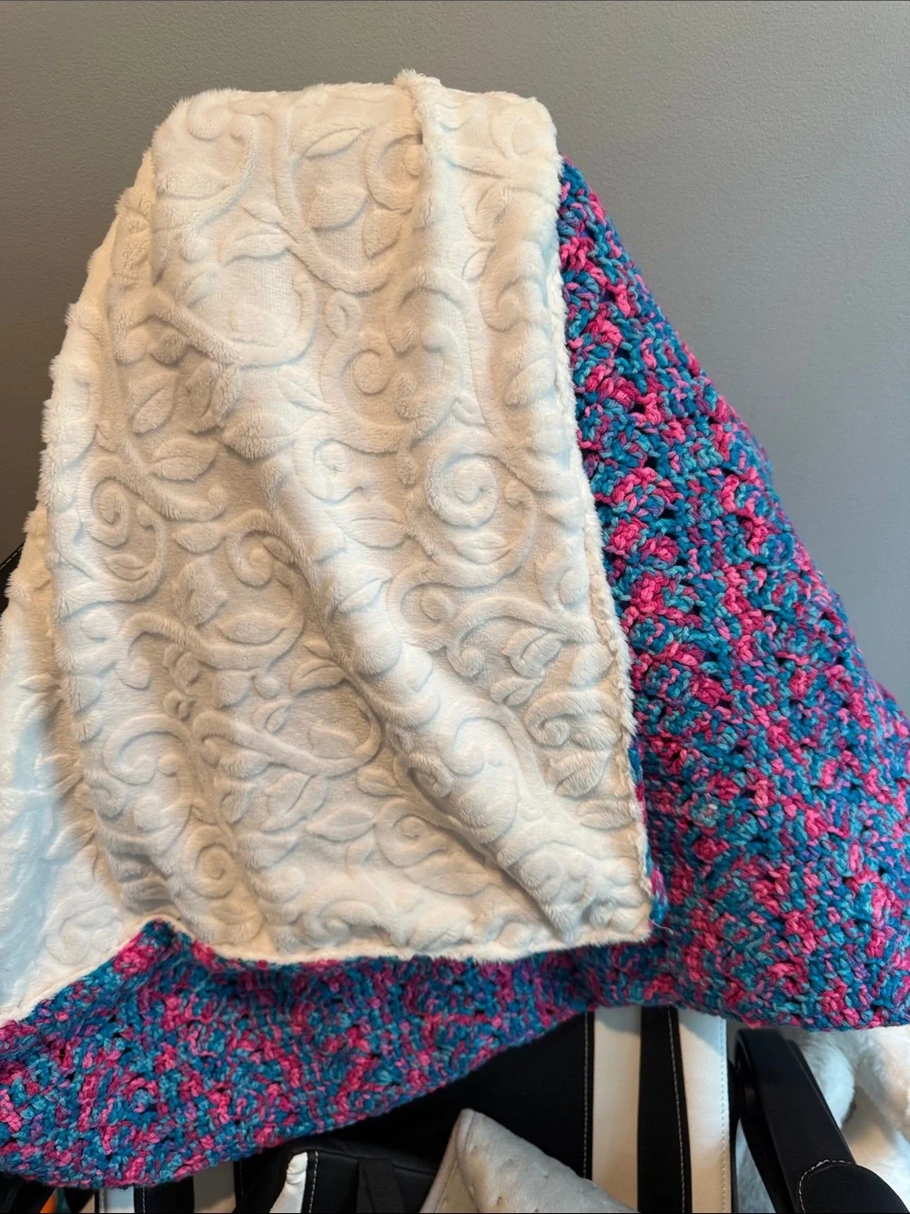 Handmade double sided blanket for kids